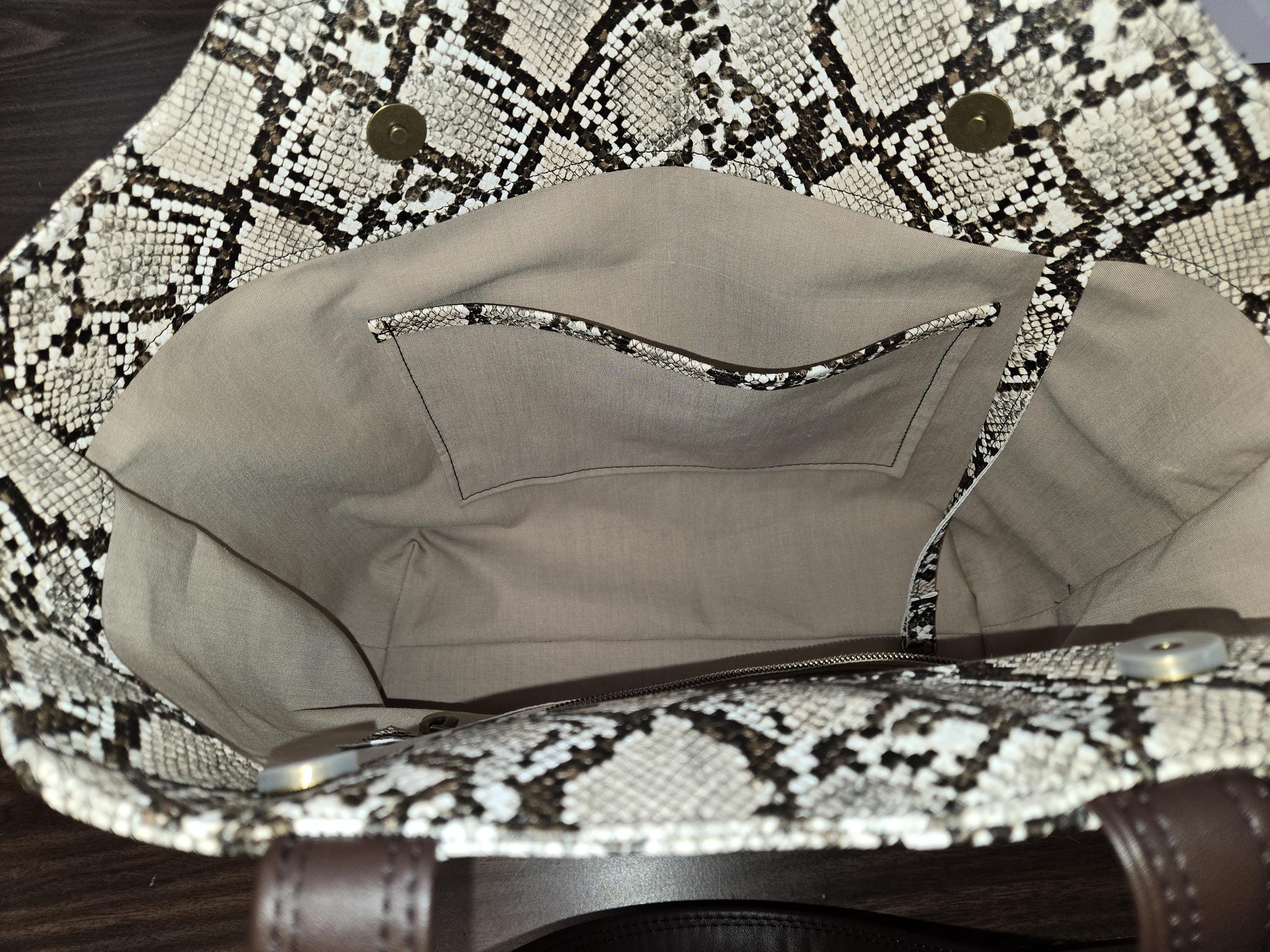 Faux Snake Leather Purse - Brown Fairhaven Tote Bag