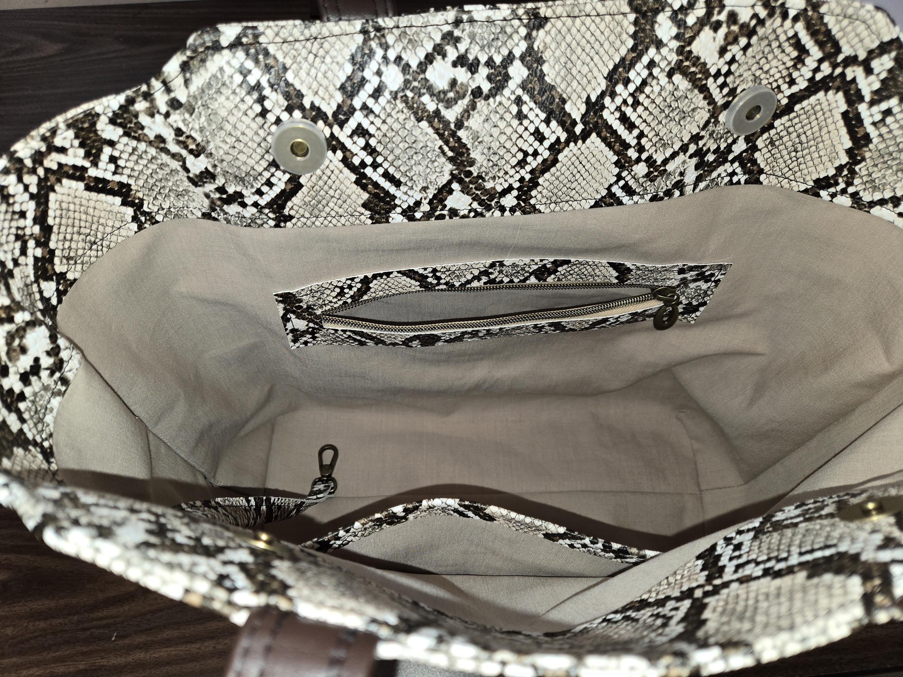 Faux Snake Leather Purse - Brown Fairhaven Tote Bag